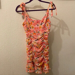 Lily Rose Floral Ruched Bodycon Mini Dress 💐​​​​​​​​​